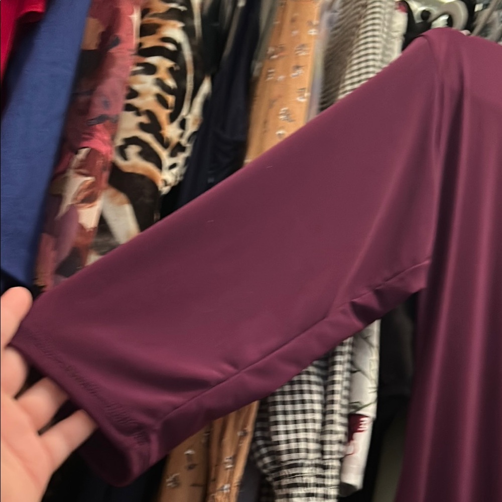 Elegant Purple Ruffle Hem Dress - Picture 3 of 5